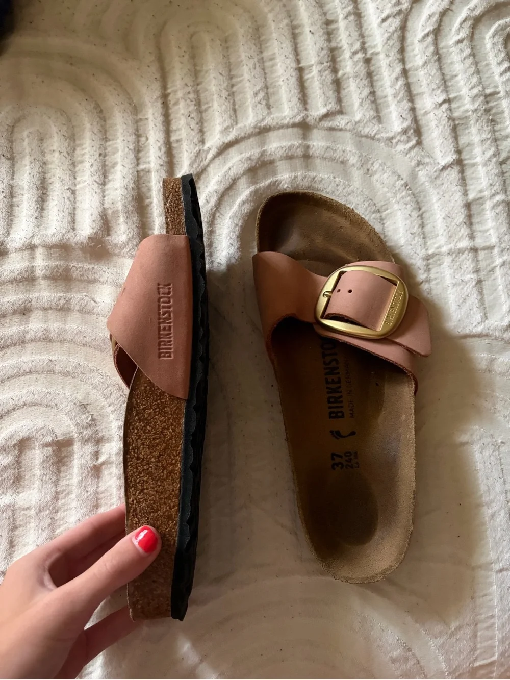 Birkenstock Women’s Madrid Sandals - Blush Pink with Gold Buckle
